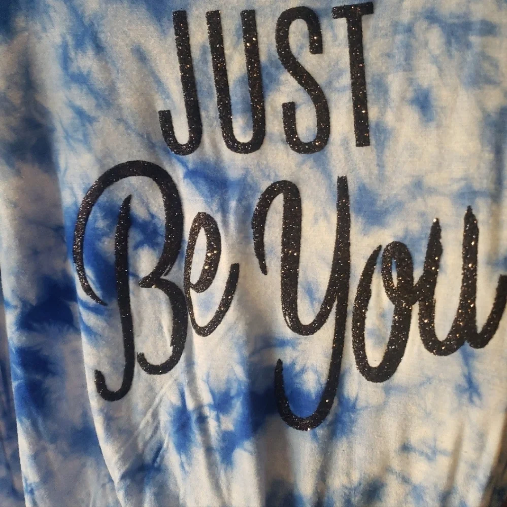 Justice tie dye fringe glitter top 20